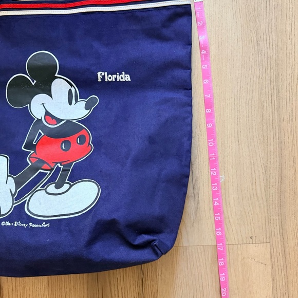 Vintage Disney Mickey Mouse Navy Tote Bag - Picture 3 of 4